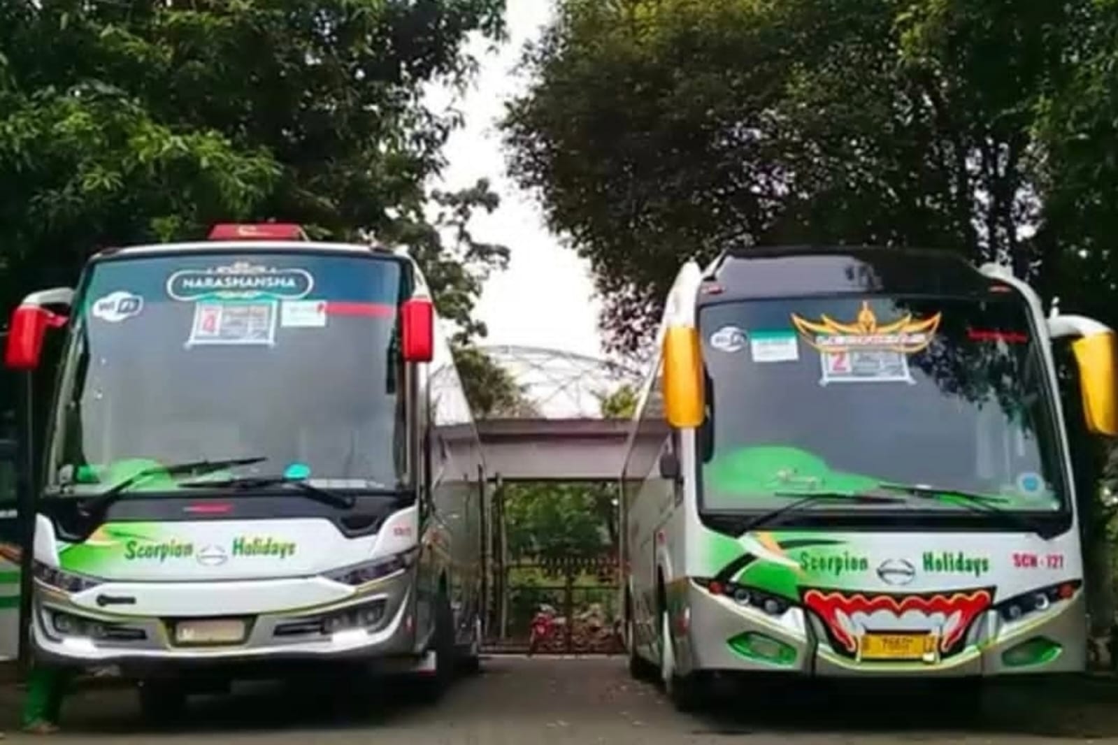 Dalam foto menampilkan salah satu Pelopor Klakson Telolet Bus