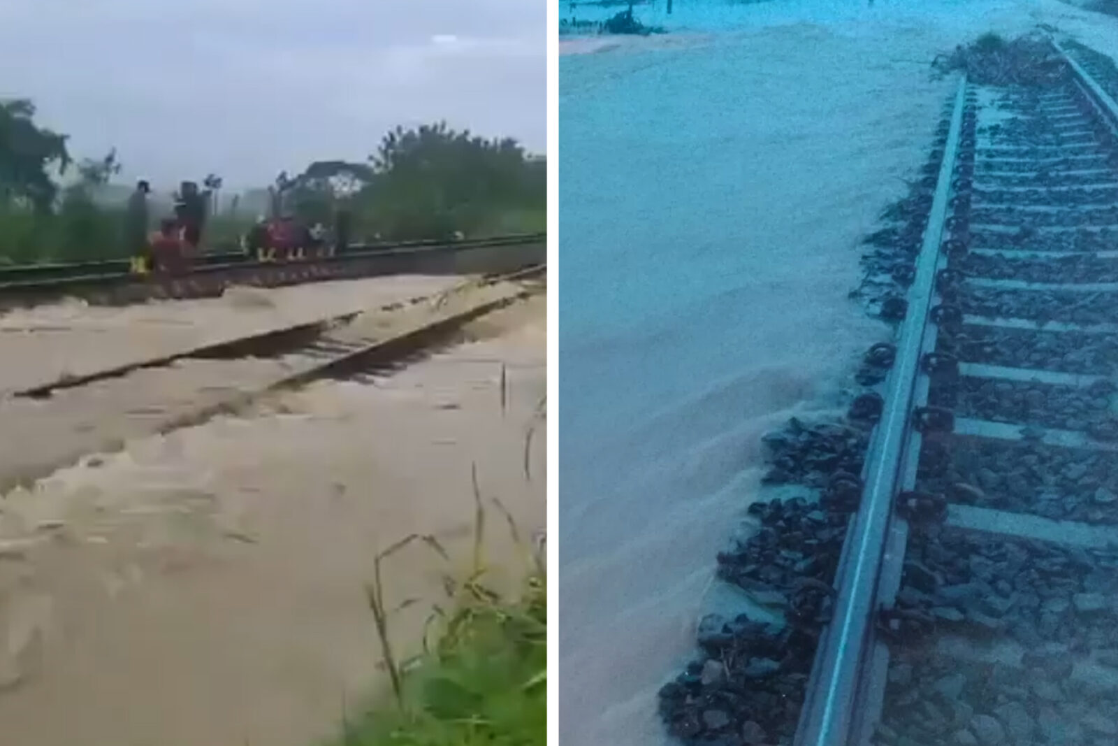 Jalur Rel Kereta Api Gubug-Karangjati Terendam Banjir