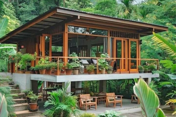 Rumah Minimalis di Tengah Hutan