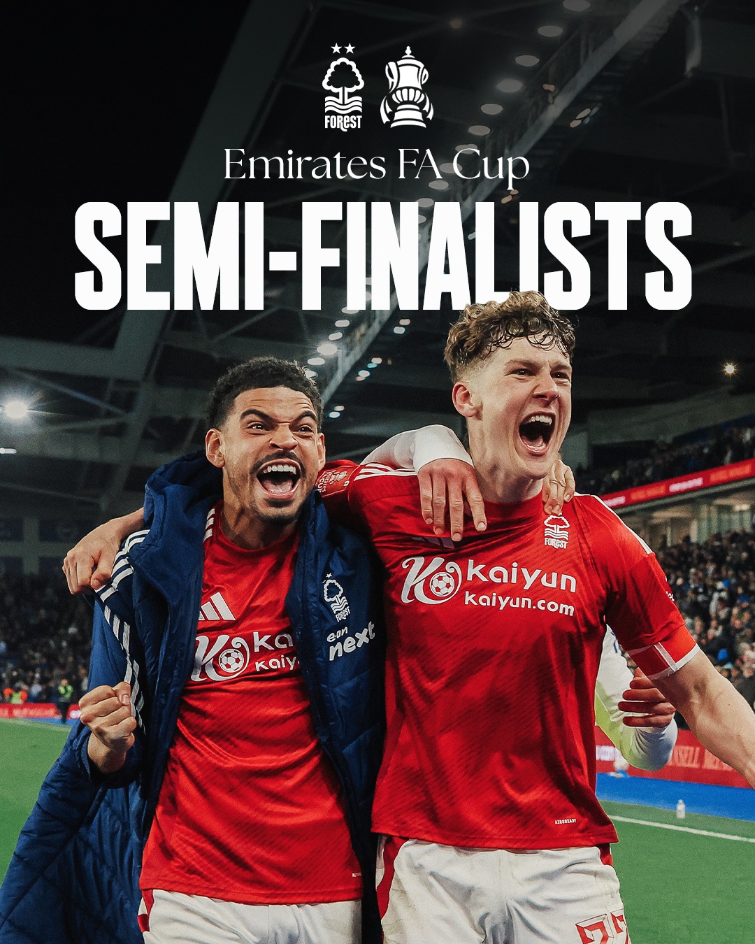 Nottingham Forest dan Crystal Palace melaju ke semifinal Piala FA setelah mengalahkan lawan-lawannya. Dua laga perempat final lainnya segera berlangsung