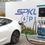 Foto lokasi pengisian daya listrik mobil