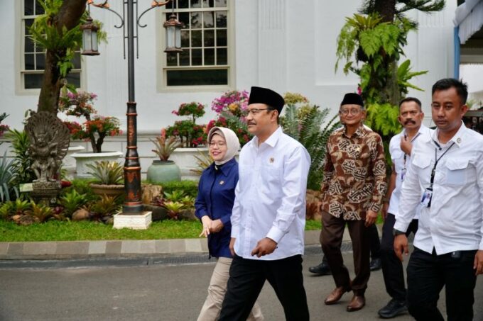 Menteri Sosial Saifullah Yusuf atau Gus Ipul di Istana Negara, Jakarta, Senin (24/3/2025).