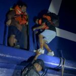 KMP Mutiara Ferindo 2 yang mengalami kebakaran di Perairan Banten pada Kamis dini hari, 03 April 2025.