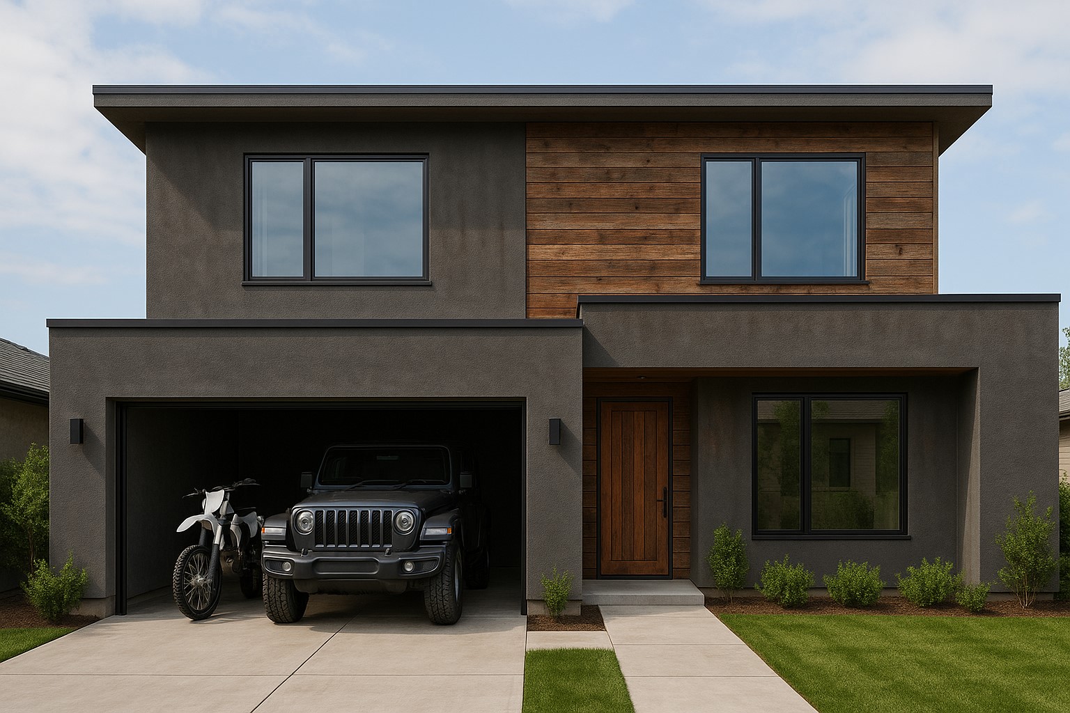 Rumah Industrial Minimalis Dua Lantai