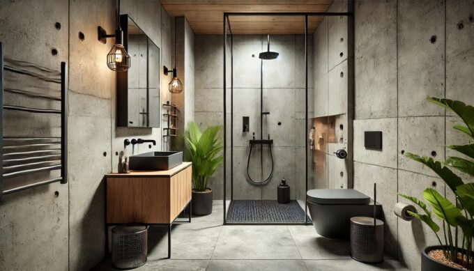 kamar mandi minimalis Industrial