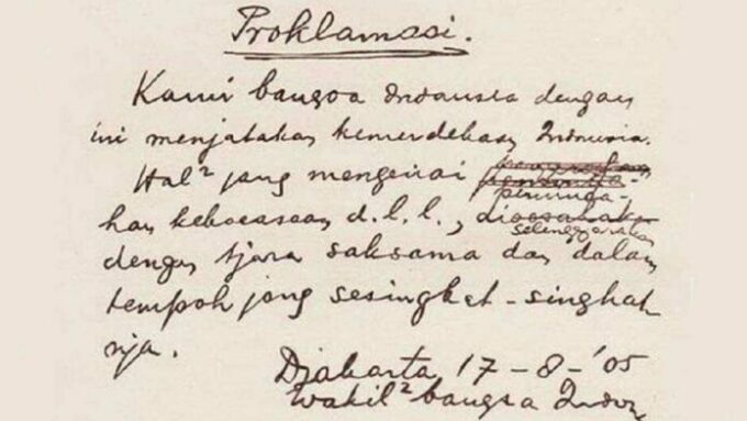 Naskah Proklamasi Asli
