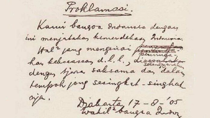 Naskah Proklamasi Asli