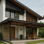 Fasad Rumah Minimalis dengan Atap Miring