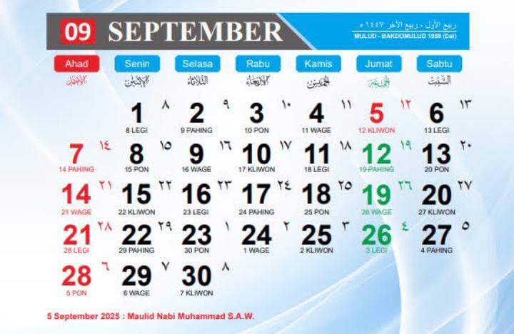 Kalender Jawa Hari Ini 22 September 2025: Cek Weton Senin Pahing dan Maknanya