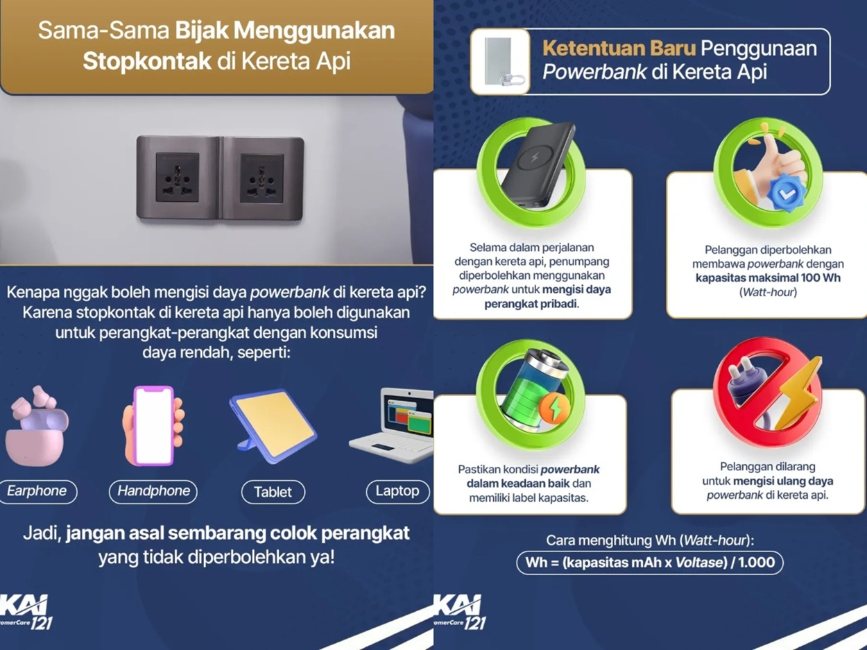 ATURAN BARU KAI: Power Bank GAK BOLEH Dicharge di Kereta