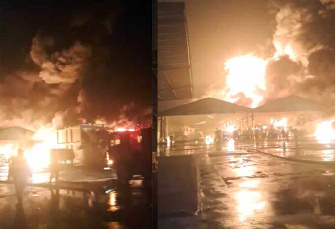 Kebakaran pabrik limbah B3 Karawang