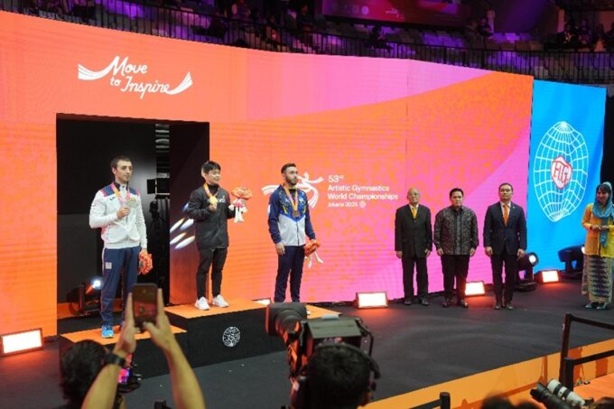 Menpora apresiasi Kejuaraan Dunia Gimnastik Artistik Ke-53. Foto: Kemenpora