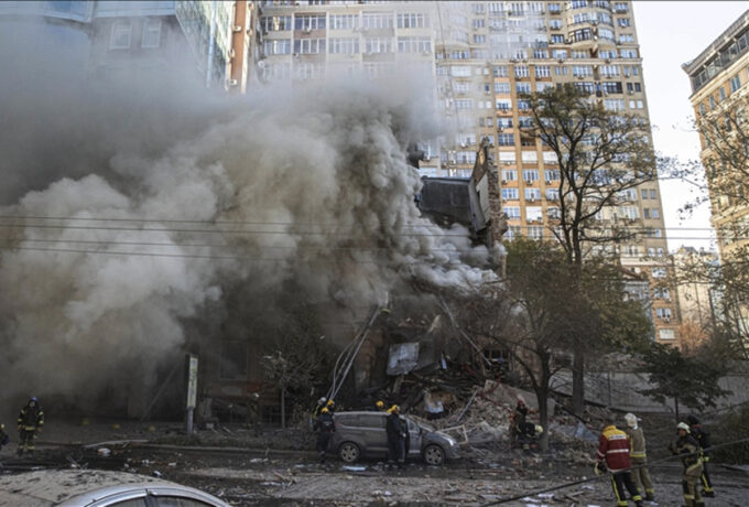 Serangan drone Rusia hantam ibu kota Ukraina, Kyiv. Foto: Anadolu