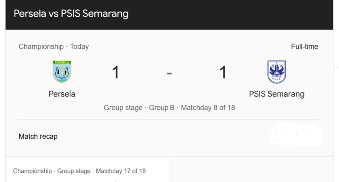 Persela Ditahan Imbang PSIS 1-1