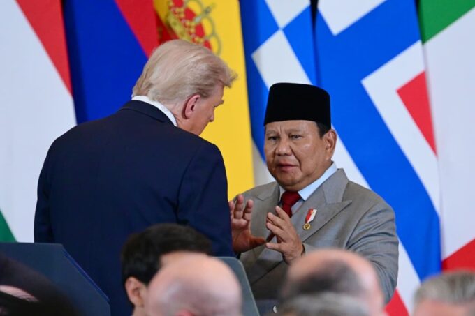 Presiden Prabowo bertemu Presiden Trump di International Congress Centre, Sharm El-Sheikh, Mesir, 13 Oktober 2025. Foto: BPMI Setpres
