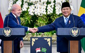 Presiden Prabowo Subianto bertemu dengan Presiden Republik Federasi Brasil Luiz Inácio Lula da Silva Istana Merdeka, Jakarta