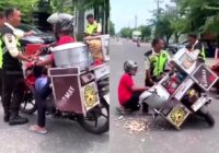 Satpam PT KIW hentikan pedagang keliling