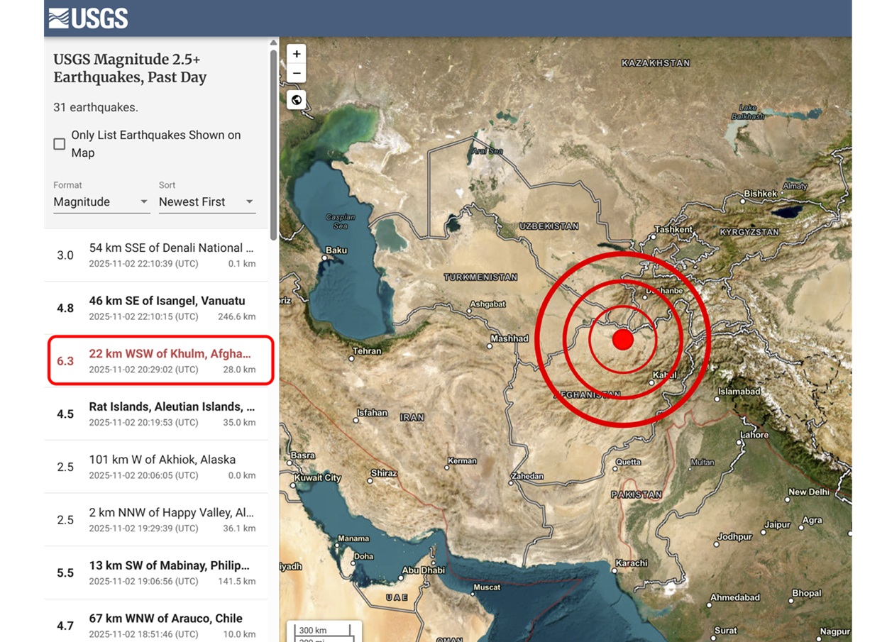 Gempa 6,3 Afghanistan Utara