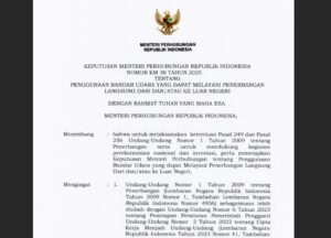 KEPMENHUB KM 38, Bandara IMIP Morowali