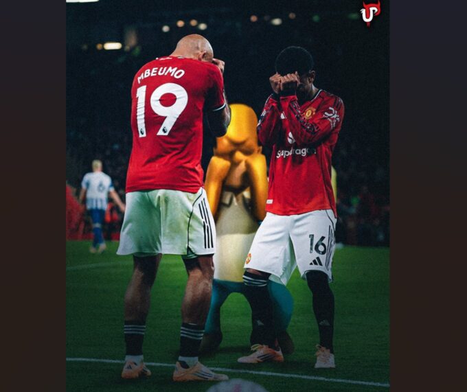 SELEBRASI KOCAK! Mbeumo & Amad Diallo Tirukan Homer Simpson di Old Trafford, Fans MU Tertawa