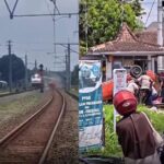 Kereta Bangunkarta Hantam mobil