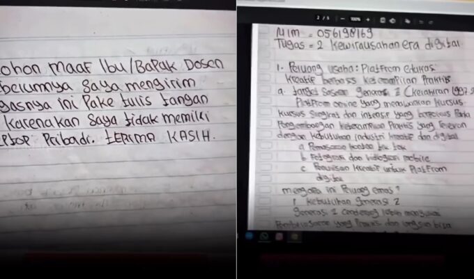 Mahasiswi UT tak punya laptop