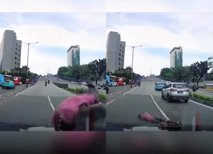 Pria Tabrakan diri ke Mobil