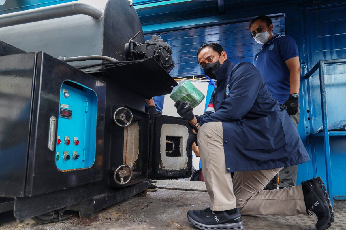 BNN musnahkan ratusan kilogram barang bukti narkotika.