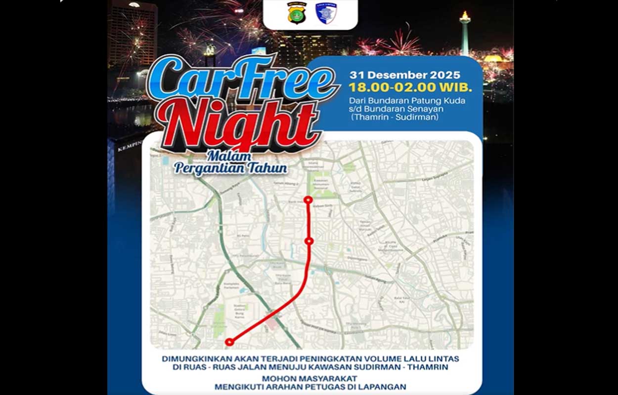 Penutupan jalan Sudirman-Thamrin malam tahun baru