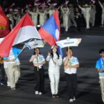 Atlet ice skating Kierana Alexandra Laut dipercaya sebagai flag bearer di penutupan SEA Games 2025.