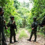 Tentara Thailand berpatroli di perbatasan.