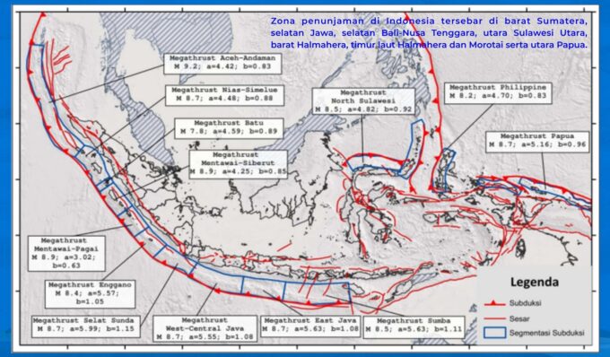 ZONA MEGATHRUST INDONESIA BERTAMBAH 14 TITIK