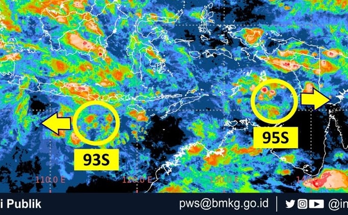 2 Siklon Tropis masuki Indonesia