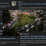 Cuplikan tangkapan layar berita-berita kemacetan parah di ruas Medan-Berastagi.-Analisa Daily - Google Image-