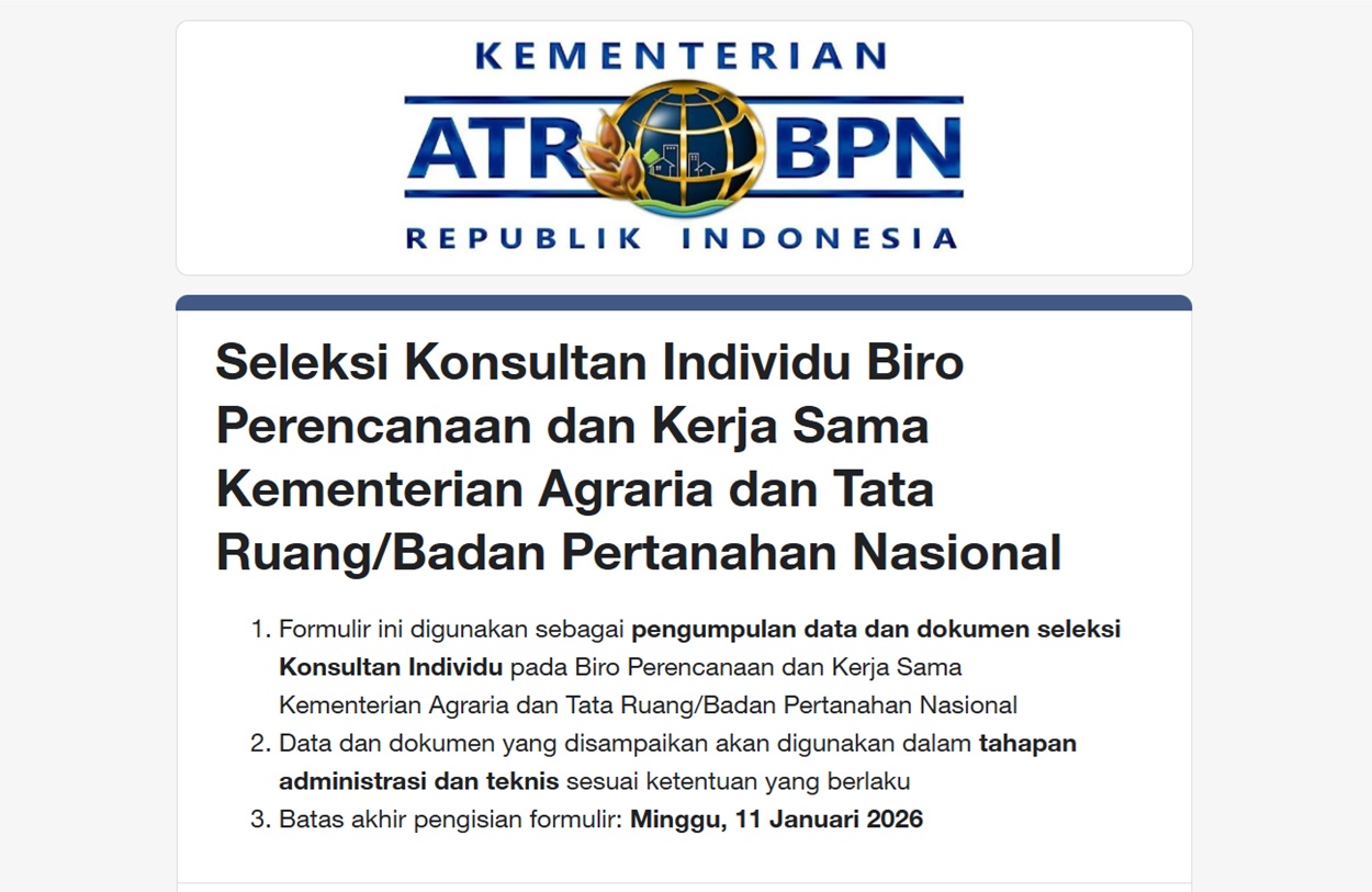 LOWONGAN ATR-BPN 2026