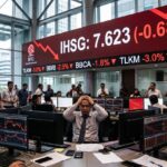 IHSG ambruk 0,68% ke level 7.623 hari ini. Investor asing catatkan net sell Rp1,1 triliun, saham BBRI dan BBCA jadi sasaran utama tekanan jual.
